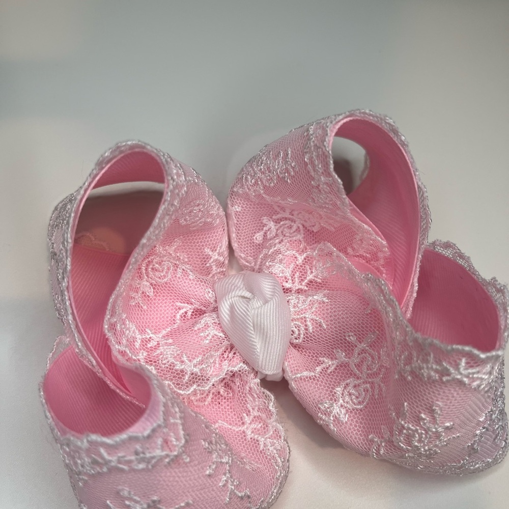 Pink Lace Girl Boutique Bow (hand made never worn)